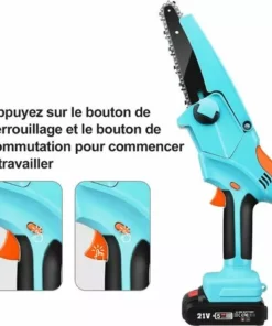 JOORRT Mini Tronconneuse A Batterie Tronconneuse Electrique Sans Fil De 6 Pouces Avec Batterie Rechargeable 24 V Portable à Une Main Pour Le Jardinage La Coupe Du Bois L'élagage -Tronçonneuse et accessoire Soldes 2022 59171135 5