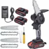 JOORRT Mini Tronconneuse Electrique A Batterie 1500mAh Rechargeable Sans Fil Avec Chargeur Mini Tronçonneuse Sans Fil De 4 Pouces 21V Puissant 6m/s 2 Batterie 2 Chaîne 2 Guidage -Tronçonneuse et accessoire Soldes 2022 59171138 1