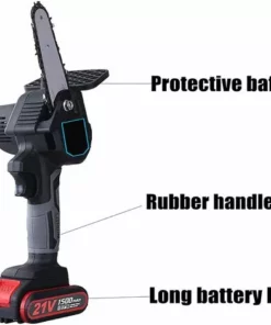 JOORRT Mini Tronconneuse Electrique A Batterie 1500mAh Rechargeable Sans Fil Avec Chargeur Mini Tronçonneuse Sans Fil De 4 Pouces 21V Puissant 6m/s 2 Batterie 2 Chaîne 2 Guidage -Tronçonneuse et accessoire Soldes 2022 59171138 3