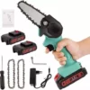 JOORRT 4 Pouces Mini Tronçonneuse Tronçonneuse Électrique Rechargeable De 24V Tronçonneuse à Batterie Portable Avec Chargeur Et Chaîne Mini Tronçonneuse Sans Fil Pour Tailler Le Jardinage