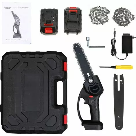 JOORRT Mini Tronçonneuse 6 Pouces Tronçonneuse électrique Sans Fil Scie D'élagage De Jardin Tronçonneuse Portable Avec 2 * 24 V Batterie Tronçonneuse à Main Avec 2 Chaînes De Remplacement 3 JOORRT Mini Tronçonneuse 6 Pouces Tronçonneuse électrique Sans Fil Scie D'élagage De Jardin Tronçonneuse Portable Avec 2 * 24 V Batterie Tronçonneuse à Main Avec 2 Chaînes De Remplacement