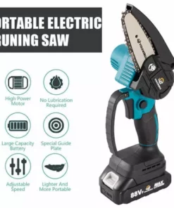 JMAX 88VF Tronçonneuse Sans Fil De 4 Pouces Et 2*batteries, Mini Tronconneuse à Batterie Rechargeable -Tronçonneuse et accessoire Soldes 2022 59476425 3