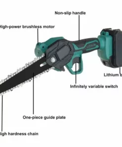 JMAX Tronçonneuse Sans Fil De 6 Pouces Et 2*batteries, Mini Tronconneuse à Batterie Rechargeable -Tronçonneuse et accessoire Soldes 2022 59596701 3