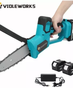 JMAX 288V Tronçonneuse à Batterie Sans Fil Avec 2*batteries Portable Scie à Chaine Électrique Jardin Logging