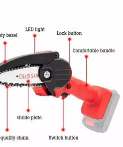 LIFCAUSAL Tronçonneuse Sans Fil Rechargeable Portable Pour L'élagage Des Arbres De Coupe De Bois (noir-sans Batterie) -Tronçonneuse et accessoire Soldes 2022 59796815 4