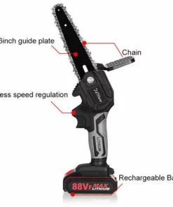 JMAX 88V Scie à Chaîne électroportative 3000W Mini Tronçonneuse à Batterie - 6 Pouces Sans Fil - Avec 2 Batteries -Tronçonneuse et accessoire Soldes 2022 59824301 4