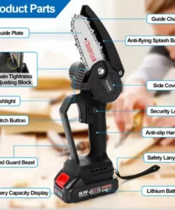 TOLARE Tronçonneuse à Batterie, 21V 2 Batterie 2500mAh Batterie, Tronçonneuses Pour La Coupe Du Bois, Les Branches D'arbres -Tronçonneuse et accessoire Soldes 2022 59857259 2