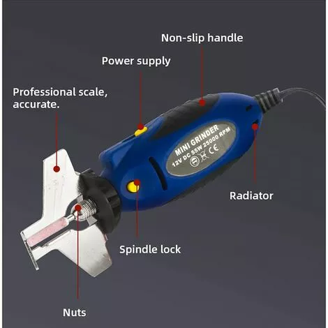 JOORRT Scie Aiguiseur De Chaîne, 12 V Ordinateur De Poche Scie-chaîne Broyeur De Chaîne 4 JOORRT Scie Aiguiseur De Chaîne, 12 V Ordinateur De Poche Scie-chaîne Broyeur De Chaîne – Image 2