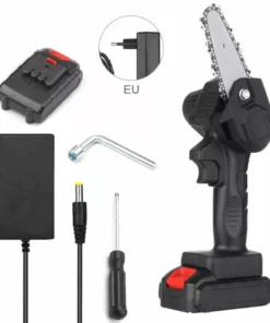 LIFCAUSAL Mini Tronçonneuse 4 Pouces Sans Fil électrique Protable Scie D'élagage 24V Scies à Bois électriques Rechargeables, 2000mAh Sécateur à Une Main Sans Fil Tronçonneuse Pour L'exploitation Forestière De Jardin Branche D'arbre Coupe De Bois, EU PLUG (Black-1 B -Tronçonneuse et accessoire Soldes 2022 60913580 2