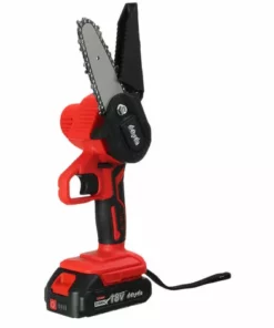 AUGIENB Scie à Chaine Tron?onneuse à Batterie à Batterie élagueuse Sans Fil Mensela 4" 18V Scie à Chaine Scie à Buche électrique 2 Batteries