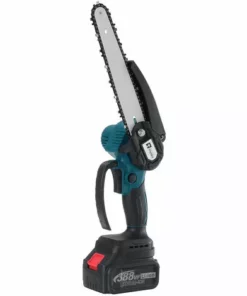 AUGIENB Scie à Chaine Tron?onneuse à Batterie à Batterie élagueuse Sans Fil Wolike 8" 18V 10000RPM Scie à Chaine Scie à Buche électrique 2 Batteries Bleu