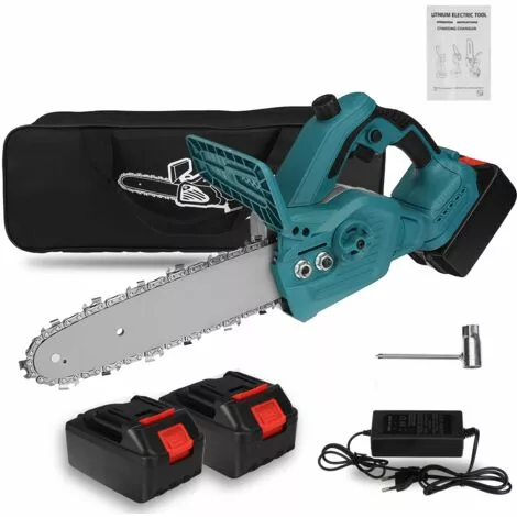 AUGIENB Scie à Chaine Tron?onneuse à Batterie à Batterie élagueuse Sans Fil 10" 18V Scie à Chaine Scie à Buche électrique 2 Batteries 4 AUGIENB Scie à Chaine Tron?onneuse à Batterie à Batterie élagueuse Sans Fil 10" 18V Scie à Chaine Scie à Buche électrique 2 Batteries – Image 2