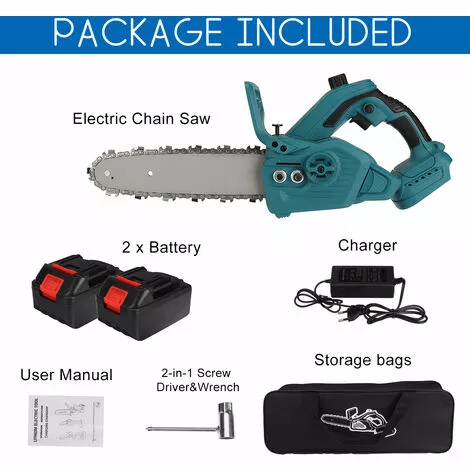 AUGIENB Scie à Chaine Tron?onneuse à Batterie à Batterie élagueuse Sans Fil 10" 18V Scie à Chaine Scie à Buche électrique 2 Batteries 5 AUGIENB Scie à Chaine Tron?onneuse à Batterie à Batterie élagueuse Sans Fil 10" 18V Scie à Chaine Scie à Buche électrique 2 Batteries – Image 3