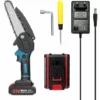 LIFCAUSAL Scies D'élagage électriques Portables 21 V 6 Pouces Petit Moteur De Brosse De Tronçonneuse à Fendre Le Bois Outil De Travail Du Bois à Une Main Pour Jardin Verger (bleu 2 Piles) -Tronçonneuse et accessoire Soldes 2022 63746235 1