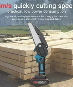 LIFCAUSAL Scies D'élagage électriques Portables 21 V 6 Pouces Petit Moteur De Brosse De Tronçonneuse à Fendre Le Bois Outil De Travail Du Bois à Une Main Pour Jardin Verger (bleu 2 Piles) -Tronçonneuse et accessoire Soldes 2022 63746235 5