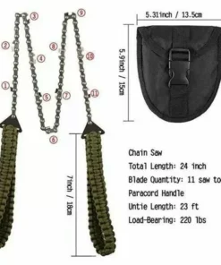 FOZIY Portatif Tronçonneuse Scie à Main Avec Poignées De Corde Parachute Multifonction Trousse En Nylon, Câble Scie Pour La Survie Gear, Le Camping, La Chasse.，Fonepro -Tronçonneuse et accessoire Soldes 2022 63840516 4