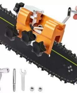 GroupM Broyeur à Chaîne + 1 Tête De Meulage Broyeur à Chaîne Manuel En Boîte Affûteur De Tronçonneuse Portable à Manivelle Broyeur à Chaîne Domestique