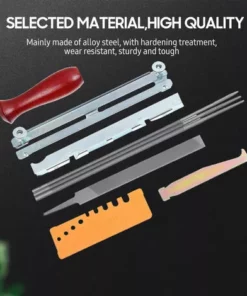 LIFCAUSAL 10 PCS Chainsaw Sharpener File Kit Outil à Main Pour Affûter La Scie à Chaîne électrique Comprend Une Lime Ronde 5/32 3/16 7/32 Pouces, Une Lime Plate, Un Manche En Bois, Un Guide De Classement, Une Jauge De Profondeur, Une Jauge De Vérification Rapide, U -Tronçonneuse et accessoire Soldes 2022 63978040 4
