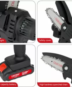 Mini Tronçonneuse A Batterie, CURCONSA Mini Tronçonneuse De 4 Pouces, Petite Tronconneuse Electrique Avec Batterie 2Ah, Chargeur Pour Coupe De Bois, Agriculture, Jardin Et Cour -Tronçonneuse et accessoire Soldes 2022 64532048 3