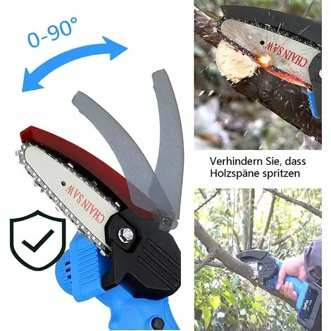 DAY PLUS Scie à Chaîne Sans Fil 21 V, Tronçonneuse électrique à Piles De 10,2 Cm Avec Deux Batteries Lithium-ion De 1,5 Ah Et Un Chargeur, Mini Tronçonneuse Portable Légère à Commande à Une Main Pour Couper Des Branches D'arbres 5 DAY PLUS Scie à Chaîne Sans Fil 21 V, Tronçonneuse électrique à Piles De 10,2 Cm Avec Deux Batteries Lithium-ion De 1,5 Ah Et Un Chargeur, Mini Tronçonneuse Portable Légère à Commande à Une Main Pour Couper Des Branches D'arbres – Image 3