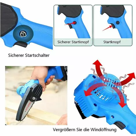 DAY PLUS Scie à Chaîne Sans Fil 21 V, Tronçonneuse électrique à Piles De 10,2 Cm Avec Batterie Lithium-ion 1,5 Ah Et Chargeur, Mini Tronçonneuse Portable Légère à Commande à Une Main Pour Couper Des Branches D'arbres 7 DAY PLUS Scie à Chaîne Sans Fil 21 V, Tronçonneuse électrique à Piles De 10,2 Cm Avec Batterie Lithium-ion 1,5 Ah Et Chargeur, Mini Tronçonneuse Portable Légère à Commande à Une Main Pour Couper Des Branches D'arbres – Image 5