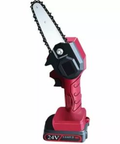 THSINDE Tronçonneuse à Batterie Tronçonneuse Sans Fil à Main Avec Chargeur Et 2 Batteries - Rouge