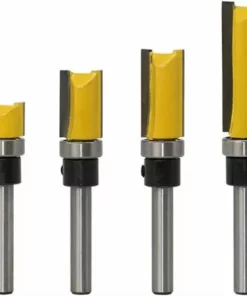 OSQI Ensemble De Mèches De Toupie De Modèle De Modèle De Garniture Affleurante De 1/2"de Diamètre Ensemble De Coupe De Fraisage De Palier En Bois Avec Embout De Garniture Affleurante De Tige De 1/4 Pouce