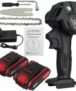 AUGIENB Scie à Chaine Scie à Buche Tron?onneuse à Batterie à Batterie élagueuse Sans Fil électrique 1080W 4" 18V Avec 2 Batteries 2900Mah -Tronçonneuse et accessoire Soldes 2022 65600460 5