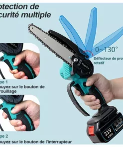 MAGICFOX Mini Tronçonneuse électrique 6 Pouces Avec 2 Batteries Et 2 Chaînes Pour Couper Le Bois D'élagage Dans Le Jardin -Tronçonneuse et accessoire Soldes 2022 65747126 4