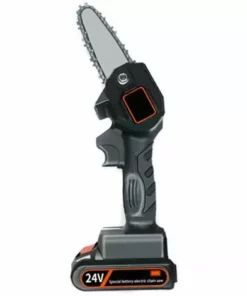 LUCKY-88 Tronçonneuse électrique Rechargeable Domestique Petite Tronçonneuse à Main Noir Norme Européenne 4 Pouces 550W Tronçonneuse électrique Une Charge Et Une Charge