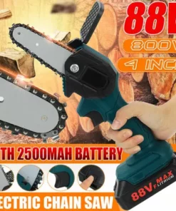 Fantablau 800W Mini Tron?onneuse électrique Sans Fil 4 Pouces Tron?onneuse Sans Fil Portable Avec 2 Batteries 88V 2500mah -Tronçonneuse et accessoire Soldes 2022 67287146 3
