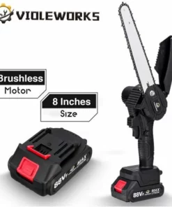 Fantablau VIOLEWORKS 8 "18V 10000 Tr/min Sans Fil Sans Brosse Sécateur Batterie Tron?onneuse Tron?onneuse électrique Scie à B?ches 1 Batteries