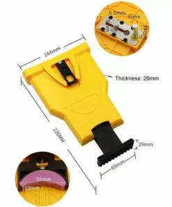 TANèTUE Aiguiseur De Dents Pour Tronçonneuse,Aiguiseur Automatique(1Pcs), Pierre à Aiguiser Remplaçable(3 Pcs), Ajustement Barre De Guidage Avec 2 Trous De Guidage (Jaune) -Tronçonneuse et accessoire Soldes 2022 67426294 4