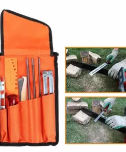 REGALI 9pcs Kit D'affûtage Universel Pour Tronçonneuse Portable, Lime Ronde 5/32" (4 Mm) / 3/16" (4,8 Mm) / 7/32" (5,5 Mm), Lime Plate, Poignée