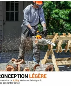 TODOT Tronçonneuse Électrique 1800W Puissante Avec Guide OREGON De 35 Cm, Moteur 230V, Technologie ControlCut, Tronçonneuse Filaire Silencieuse & Légère - GSC1800 -Tronçonneuse et accessoire Soldes 2022 67579391 5