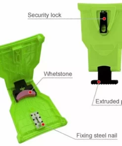 QERSTA Affuteuse De Chaine Pour Tronconneuse, Chaîne De Désherbeur, Avec 4 Pièces Pierre à Aiguiser Remplaçable (Vert) -Tronçonneuse et accessoire Soldes 2022 67646562 3