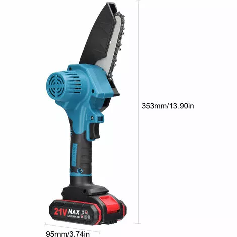 LIFCAUSAL Scies D'élagage électriques Portables 21V 4 Pouces Petit Moteur De Brosse De Tronçonneuse à Fendre Le Bois Outil De Travail Du Bois à Une Main Pour Jardin Verger Noir Et Vert Une Batterie Et Une Charge 4 LIFCAUSAL Scies D'élagage électriques Portables 21V 4 Pouces Petit Moteur De Brosse De Tronçonneuse à Fendre Le Bois Outil De Travail Du Bois à Une Main Pour Jardin Verger Noir Et Vert Une Batterie Et Une Charge – Image 2