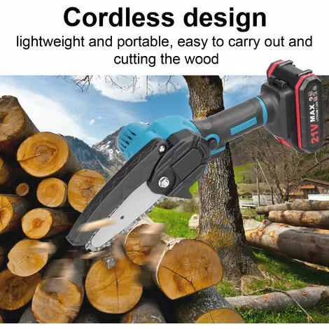 LIFCAUSAL Scies D'élagage électriques Portables 21V 4 Pouces Petit Moteur De Brosse De Tronçonneuse à Fendre Le Bois Outil De Travail Du Bois à Une Main Pour Jardin Verger Noir Et Vert Une Batterie Et Une Charge 5 LIFCAUSAL Scies D'élagage électriques Portables 21V 4 Pouces Petit Moteur De Brosse De Tronçonneuse à Fendre Le Bois Outil De Travail Du Bois à Une Main Pour Jardin Verger Noir Et Vert Une Batterie Et Une Charge – Image 3