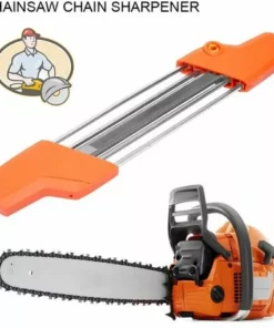 LIFCAUSAL Affûteur De Chaîne De Tronçonneuse 2 En 1 Outils De Meuleuse D'affûtage Facile Pour STIHL, Lime Et Jauge De Profondeur Dans Un Seul Outil Ergonomique (Orange) 4,0 Mm