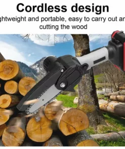 LIFCAUSAL Scies D'élagage électriques Portables 21V 4 Pouces Petit Moteur De Brosse De Tronçonneuse à Fendre Le Bois Outil De Travail Du Bois à Une Main Pour Jardin Verger Modèles Noirs Et Gris Avec Une Batterie Et Une Charge -Tronçonneuse et accessoire Soldes 2022 67837726 3