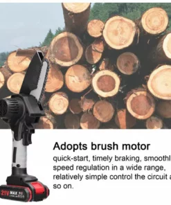 LIFCAUSAL Scies D'élagage électriques Portables 21V 4 Pouces Petit Moteur De Brosse De Tronçonneuse à Fendre Le Bois Outil De Travail Du Bois à Une Main Pour Jardin Verger Modèles Noirs Et Gris Avec Une Batterie Et Une Charge -Tronçonneuse et accessoire Soldes 2022 67837726 5