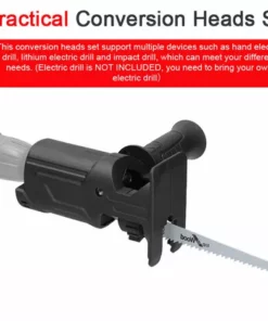 LIFCAUSAL Accessoire Pour Perceuse électrique Modifiée Accessoire Pour Scies Sabres électriques Pièces De Scies Alternatives électriques Ensemble D'outils De Modification Pratique Rapide Outil De Coupe Pour Le Travail Du Bois Avec 2 Lames De Scie Pour Bois Et Métal -Tronçonneuse et accessoire Soldes 2022 67837749 4