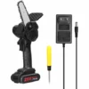 LIFCAUSAL 21V 500W 4 Pouces Batterie Au Lithium Rechargeable Scies à élaguer électriques Petit Moteur De Brosse De Tronçonneuse à Fendre Le Bois Outil électrique à Une Main Pour Le Travail Du Bois Pour Jardin Verger Une Batterie Et Une Charge