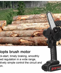 LIFCAUSAL 21V 500W 4 Pouces Batterie Au Lithium Rechargeable Scies à élaguer électriques Petit Moteur De Brosse De Tronçonneuse à Fendre Le Bois Outil électrique à Une Main Pour Le Travail Du Bois Pour Jardin Verger Une Batterie Et Une Charge -Tronçonneuse et accessoire Soldes 2022 67837942 5