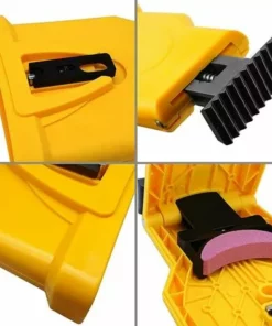 LLOVE Affuteuse De Chaine Pour Tronconneuse, Chaîne De Désherbeur, Avec 4 Pièces Pierre à Aiguiser Remplaçable (Vert) -Tronçonneuse et accessoire Soldes 2022 67914974 5