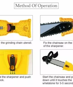 LLOVE Affuteuse De Chaine Pour Tronconneuse,Chaîne De Désherbeur, Avec 4 Pièces Pierre à Aiguiser Remplaçable (Vert) -Tronçonneuse et accessoire Soldes 2022 68014393 4