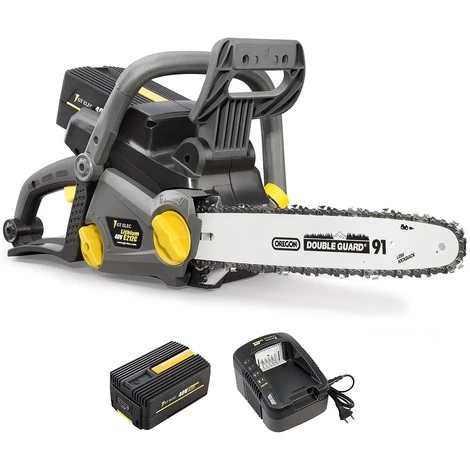 Tronçonneuse Sans Fil à Batterie, 40 V, Guide 14 Pouces, GT ELEC + Batterie 2 Ah + Chargeur 3 Tronçonneuse Sans Fil à Batterie, 40 V, Guide 14 Pouces, GT ELEC + Batterie 2 Ah + Chargeur