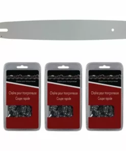 GT MARKET Guide 40 Cm (16 Pouces) + Lot De 3 Chaînes 55 Maillons - Compatible Tronçonneuses STIHL MS 181 Et 211