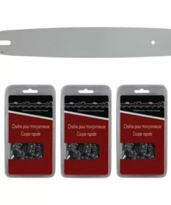 GT MARKET Guide 40 Cm (16 Pouces) + Lot De 3 Chaînes 68 Maillons - Compatible Tronçonneuses STIHL MS 231 Et 251